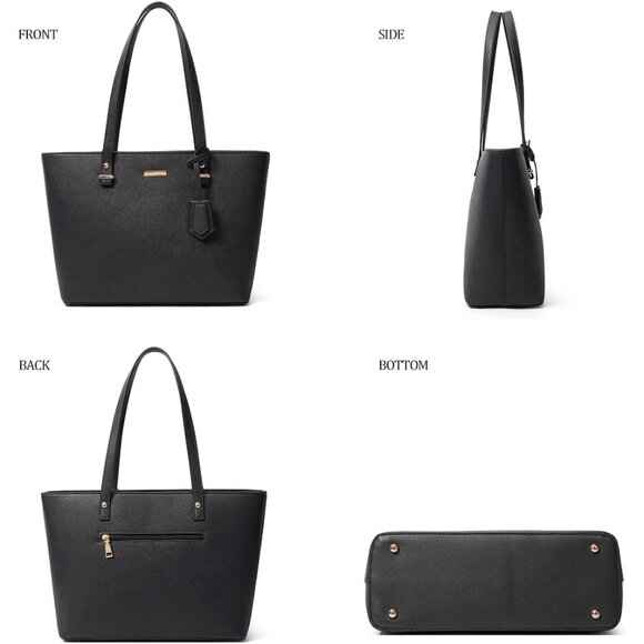 Fashion-Forward Black Leather Tote & Purse Set - Perfect for Every Occasion - Picture 4 of 6
